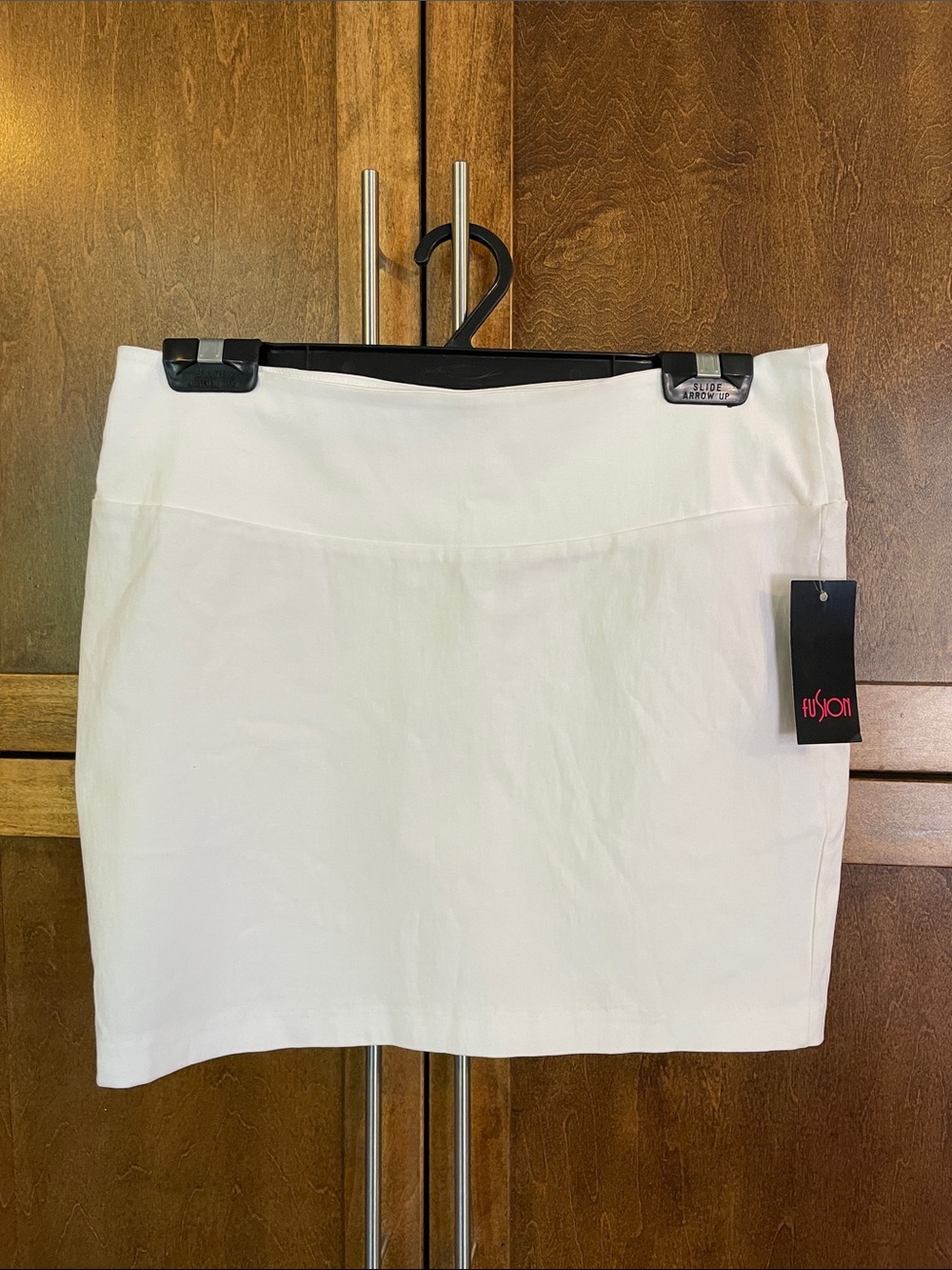 Fusion Women's White Straight Mini Skirt